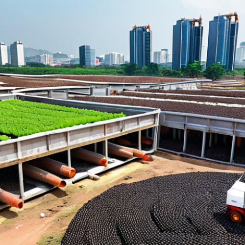 **Image Prompt 1: Vietnam's Innovative Circular Transformation**
    A vibrant, futuristic urban Vietnamese landscape featuring a blend of traditional and modern architecture. In the foreground, hands are actively transforming waste: plastic bottles are visibly spun into textile fibers, coffee grounds are being pressed into sleek building blocks, and agricultural waste forms an energy source, emitting clean light. Robotic arms efficiently sort materials in a clean, high-tech recycling facility. In the background, modern renewable energy infrastructure like wind turbines and solar panels seamlessly integrate with the city skyline, symbolizing Vietnam's technological leap and commitment to a circular economy and Net Zero future.