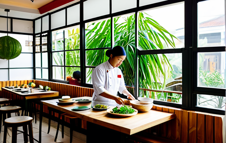 탄소중립을 위한 전통 음식의 중요성 - **Prompt:**  A traditional Vietnamese family meal in a cozy, well-lit kitchen. Grandmother is demons...