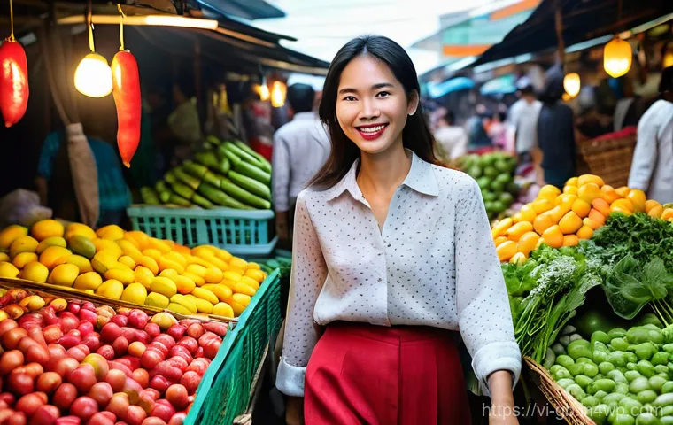 친환경 소비 습관 만들기 - **Prompt:** A vibrant, realistic photograph of a Vietnamese woman in her late 20s, modestly dressed ...